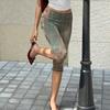 Women's Slim Fit Printed Ruched Capri Pants Elastic Waistband Stretchy Fabric Comfortable Fit Casual Bottoms for Daily Wear