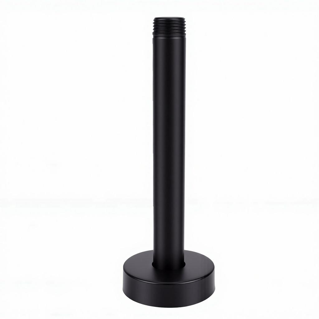 Braccio Doccia con Piastra di Fissaggio a Soffitto Sostituzione Soffione Doccia a Pioggia Braccio Dritto Montato a Soffitto Nero 6 Pollici