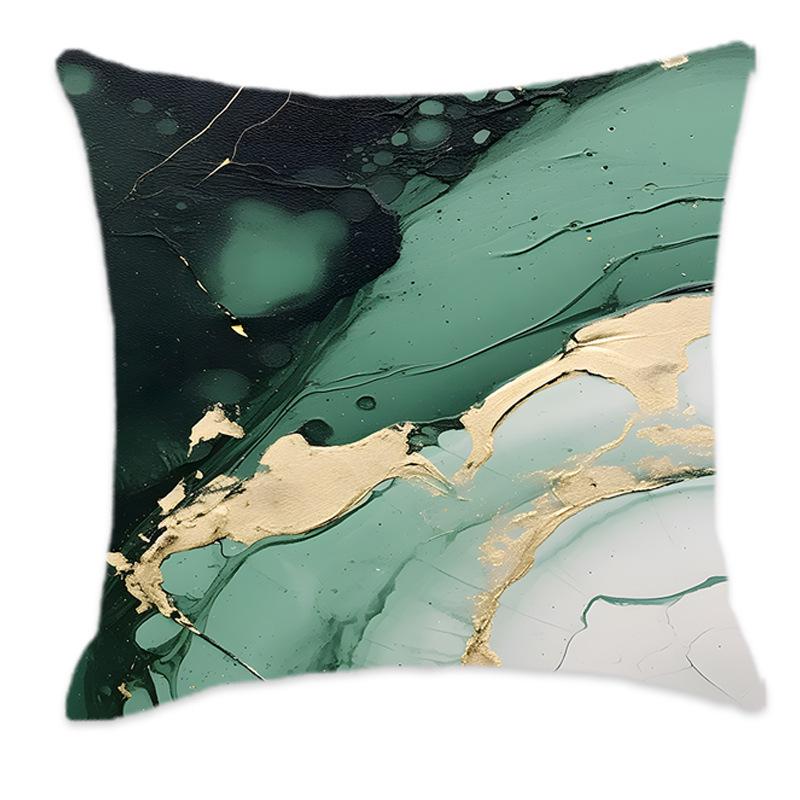 Green Marble Gilded Soft Backrest Cushion for Home & Car