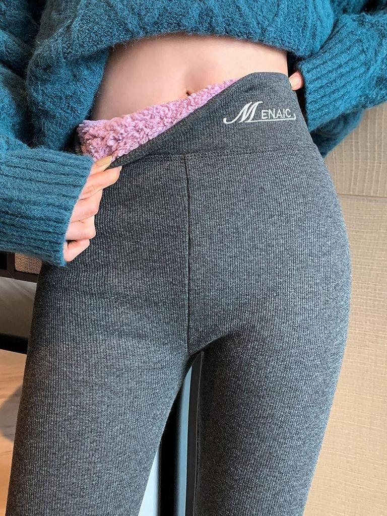 Leggings Invernali Autunnali da Donna con Velluto Plus Ispessiti Filettati Slim Caldi