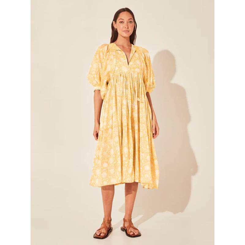 Vestido de Verano Floral con Corte Holgado y Cinturón de Lazo para Mujeres Casual