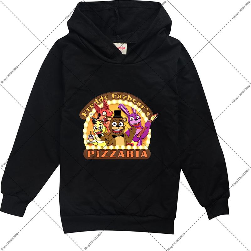 FNAF Boys Girls Hoodie Five Nights At Freddys Children's Spring Sweatshirt Cartoon Anime Comfortable Sweatshirts Birthday Gifts