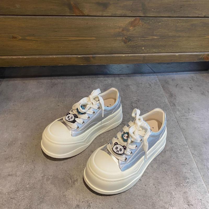 Platform White Shoes Women's Spring New Fashionable and Comfortable Versatile Big Head Height Increase Casual Board Shoes Women