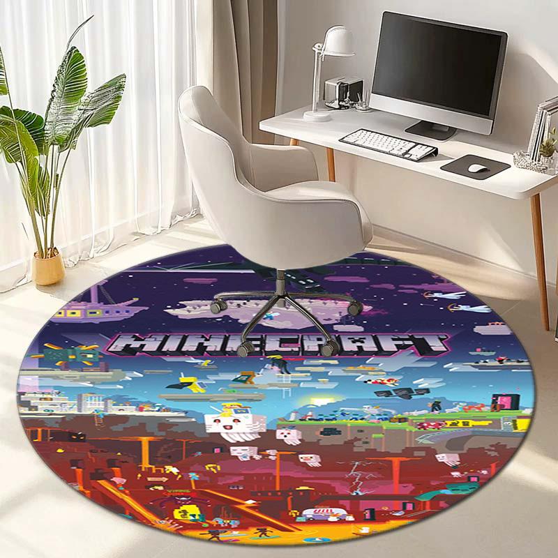 Sandbox Electronic Xbox Games Minecraft Circular Carpet Household Goods Decoration Anti Slip Home Table and Chair Mat Aisle Door Mat Carpet D11