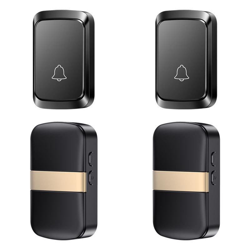 Battery-Powered Wireless Doorbell with DC Remote & Simple Call Button for Elderly, Dual Power