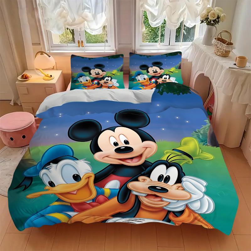 Mickey Friends Adventure Print 3Pcs Bedding Setduvet Cover With 2 Bedropillowcase Home Birthday Gift