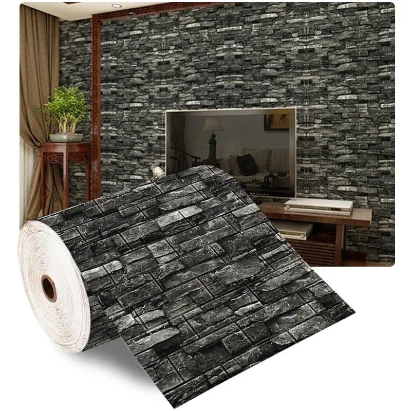 Self-Adhesive Panels 3D Soft Crash Foam Wallpaper Imitation Brick Wall Stickers Home Living Room Kid Bedroom Decor