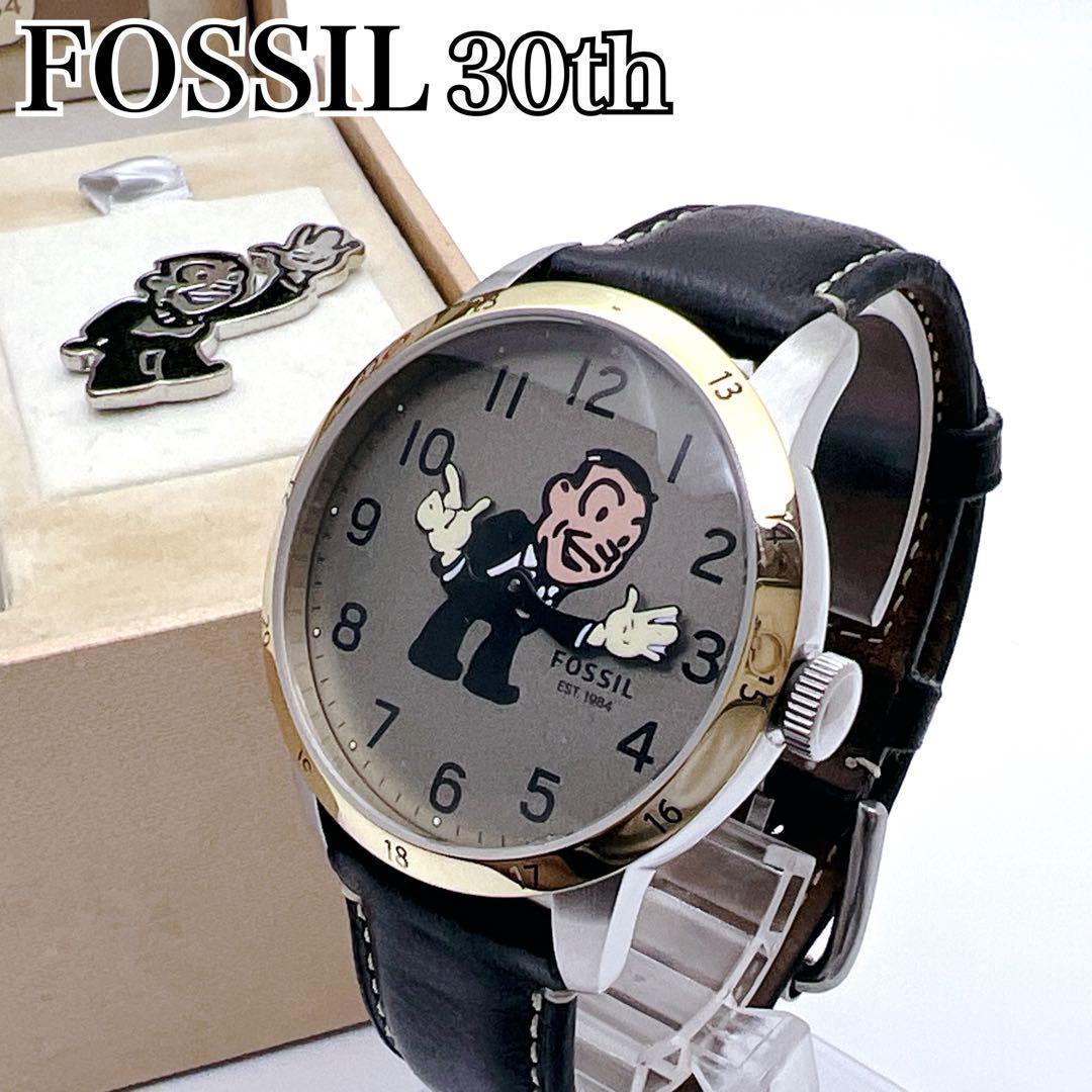 Used Super Rare FOSSIL 30th Anniversary Limited Watch Pin Badge with Box
