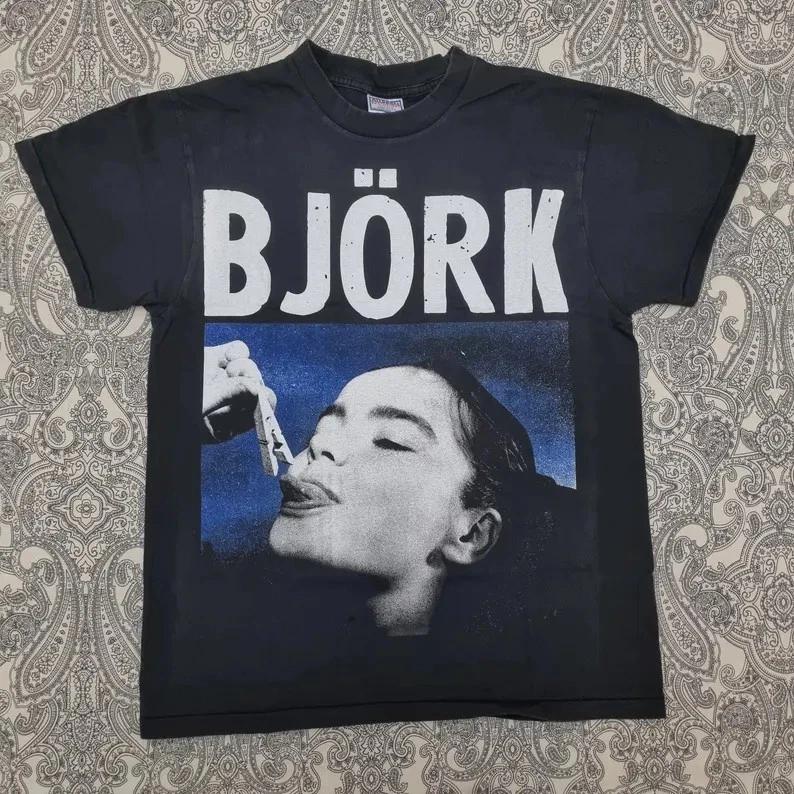 Vintage 90s Bjork Band T Shirt Debut Album Rare Size Large Graphic Print L