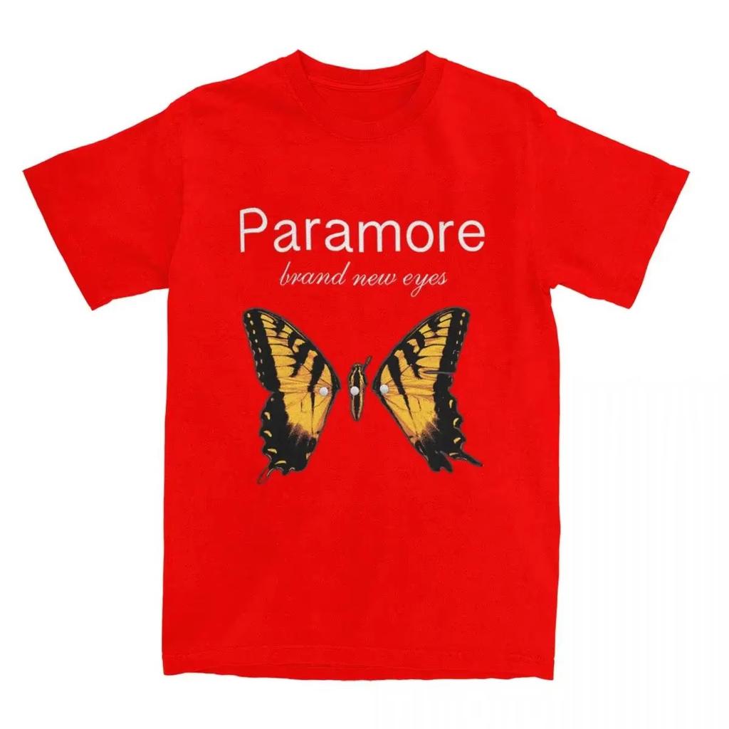 Y2K Fashion Casual T Shirts Paramore Butterfly Logo Shirt Outfits Vintage Cotton T Shirts Tee Clothing Printed Cotton Top Unisex