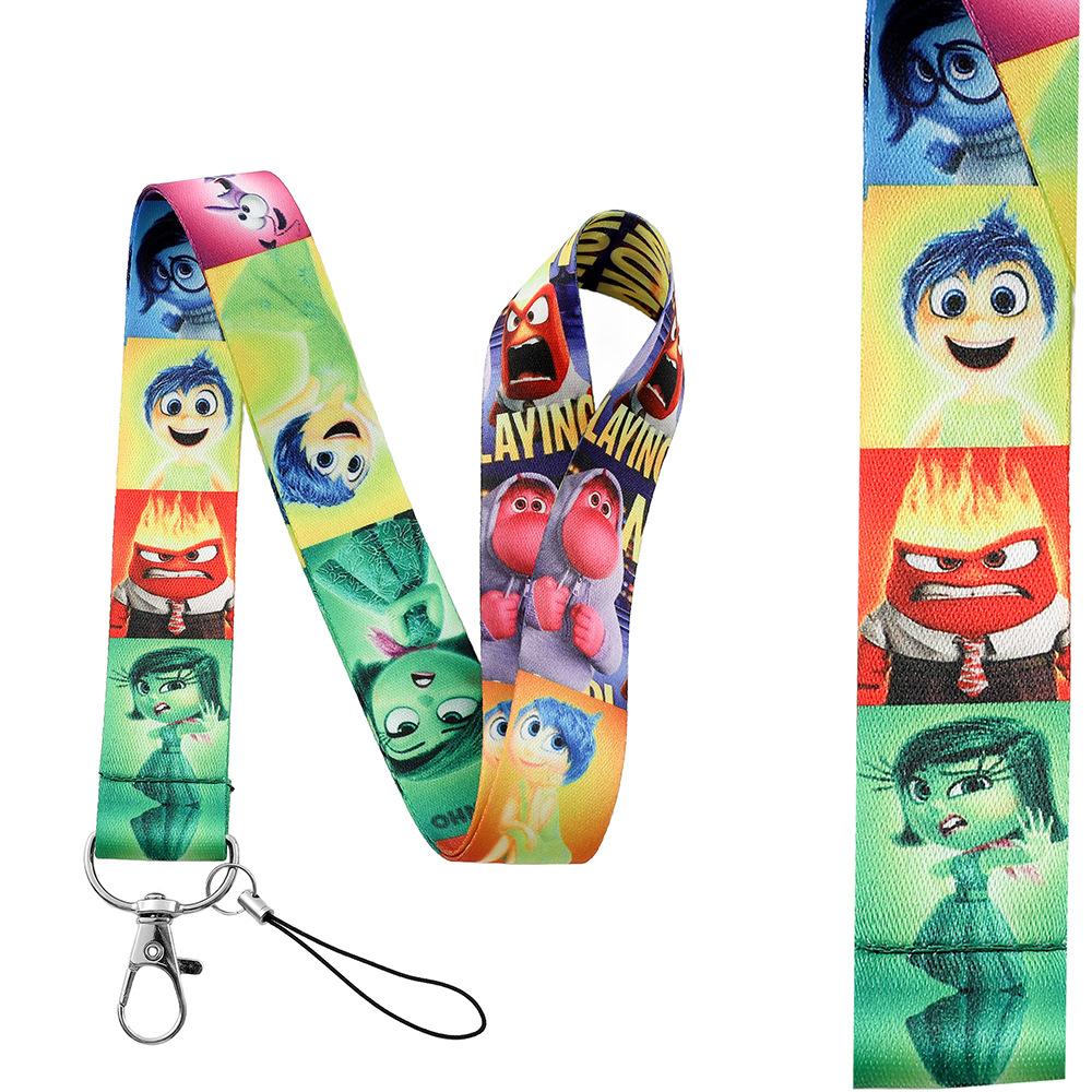 Anime Inside Out 2 Keychain Cartoon Cute Joy Sadness Anger Fear Doll Figure Keyring Schoolbag Lanyards Pendent Christmas Gift