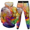 New Colorful Swirl 3D Printed Hoodie Hoodie Set, Baseball Jacket 3D Hooded Sweatshirt Set