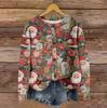 Women's Vintage Knit Button Christmas Print Cardigan Jacket