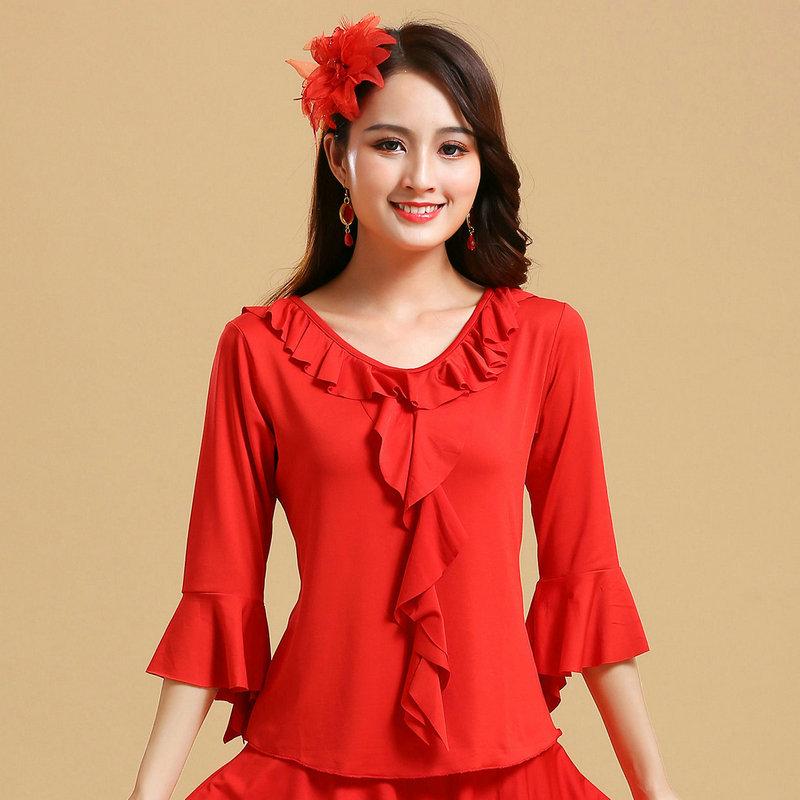 

Комплект костюма для модальной танцевальной практики и выступления включает топ с длинным рукавом, брюки и юбку для фитнеса, янко и квадратного танца. XL