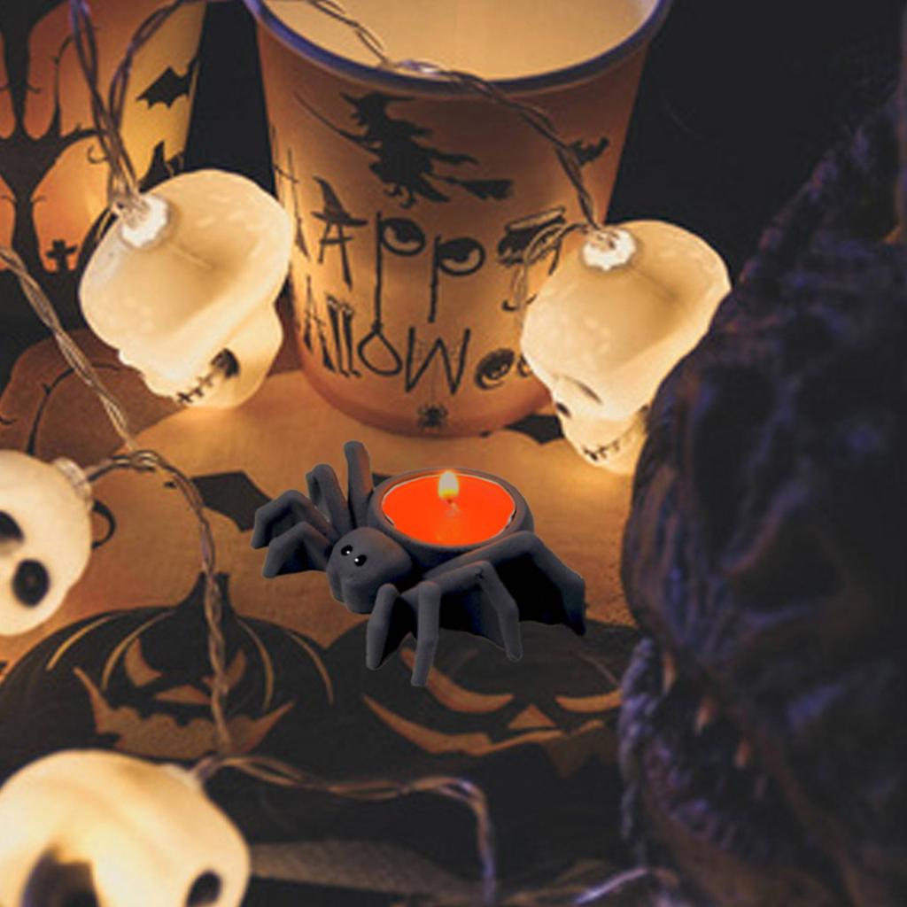 DIY Silicone Candle Holder Mould Handmade Big Spiders Mirror Candlestick Mold for Teas Wax Cup for Blessing Ceremony