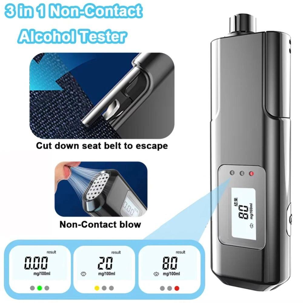 LED Digital Display Breathalyzer Analyzer Non-Touching Portable Blow Breathalyzer  Universal