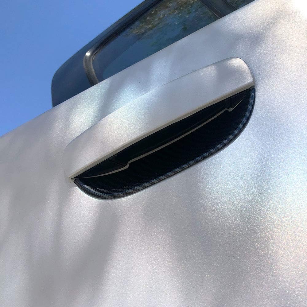 crosselec Carbon Fiber 4pcs Door Handles Bowl Cover Trim Decals Bezel for Dodge Charger 2011+