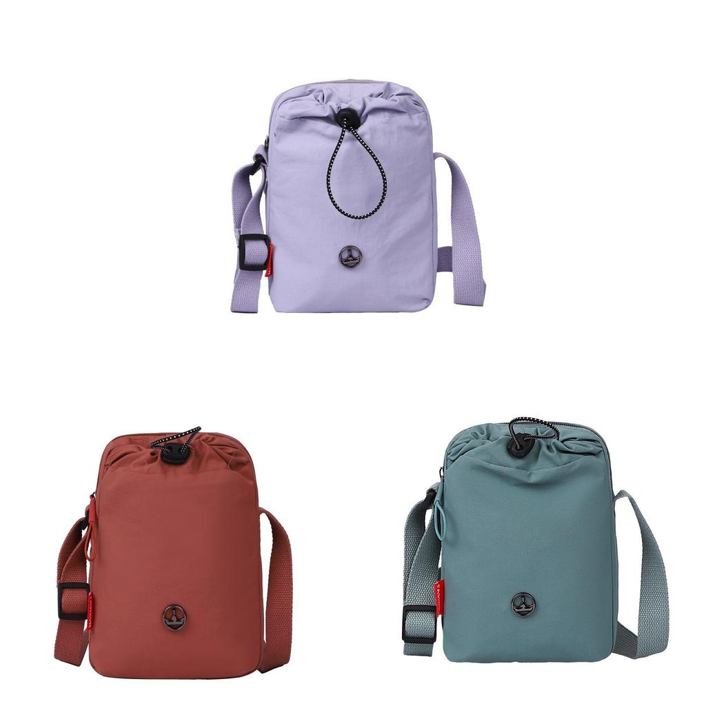 Nylon Vertical Phone Bag For Women With Drawstring Closure And Mobile Pocket
