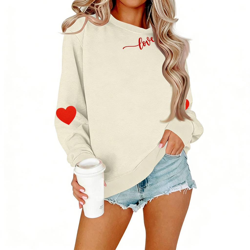 Ladies' Casual Women's Printed Round Neck Pullover Hoodie