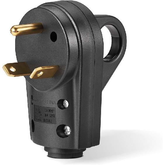 BougeRV 30 AMP RV Receptacle Plug RV 30 AMP Electrical Plug Adapter With Handle (Male Plug)