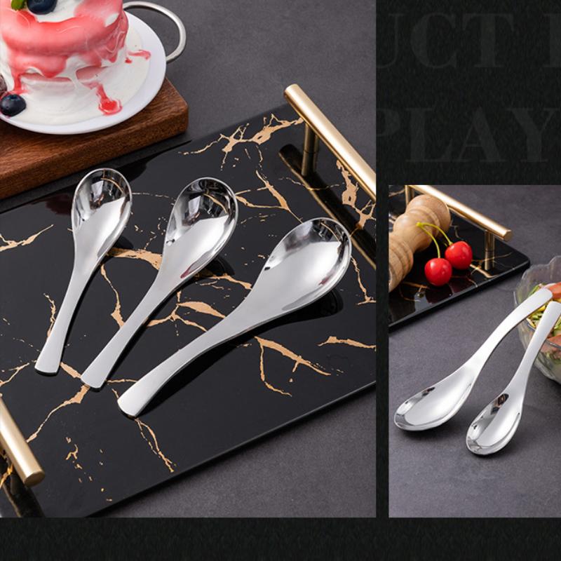 HANYANG Stainless Steel Thickened Spoon Soup Spoon Children's Long-handled Rice Spoon Tableware
