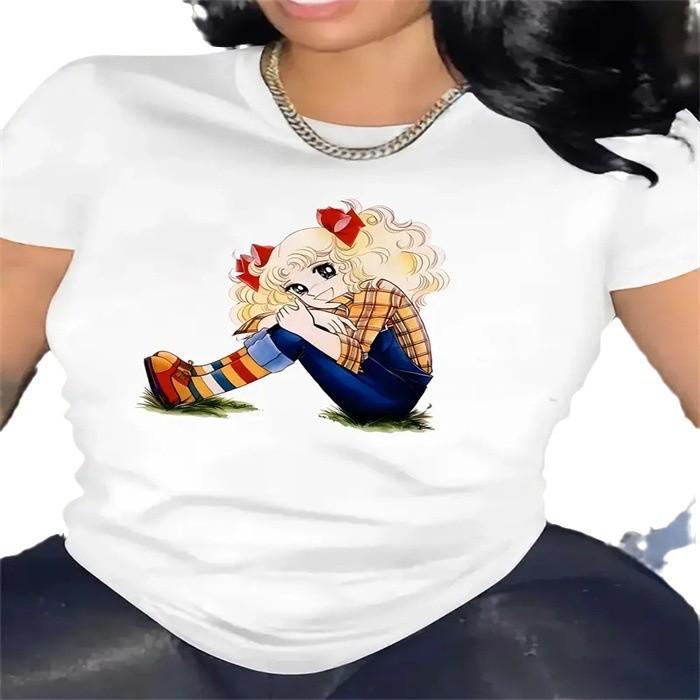 Spot Women's Summer T-Shirt Printed Fashion Casual Cute Short Sleeve Women's Eye Printed Short Sleeve T-Shirt