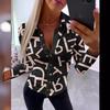 2023 Autumn Bestseller: Sexy V-Neck Print Women's Blouse
