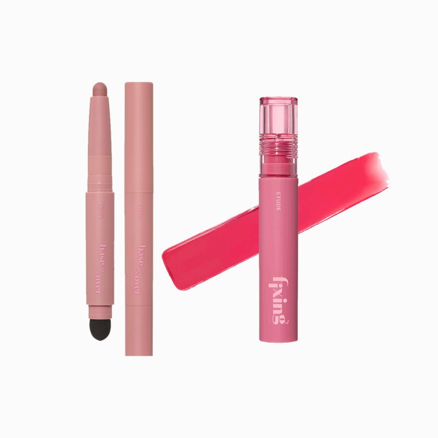 Etude Base & Over Lip Pencil #Pink Beige 1g + Fixing Tint 4g
