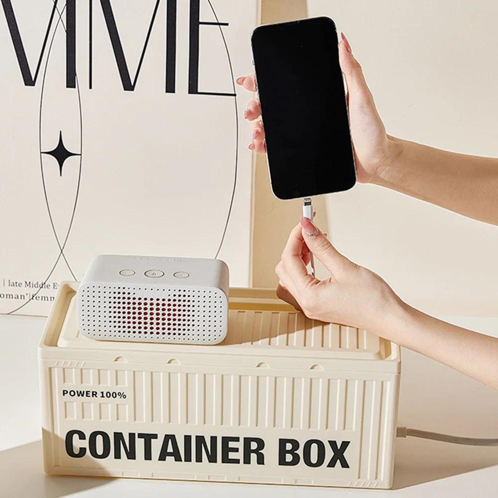 Caja de Gestión de Cables con Tapa Caja Organizadora de Cables Grande Caja Oculta Cables para Ocultar Protector contra Sobretensiones para Soporte de Regleta en Casa