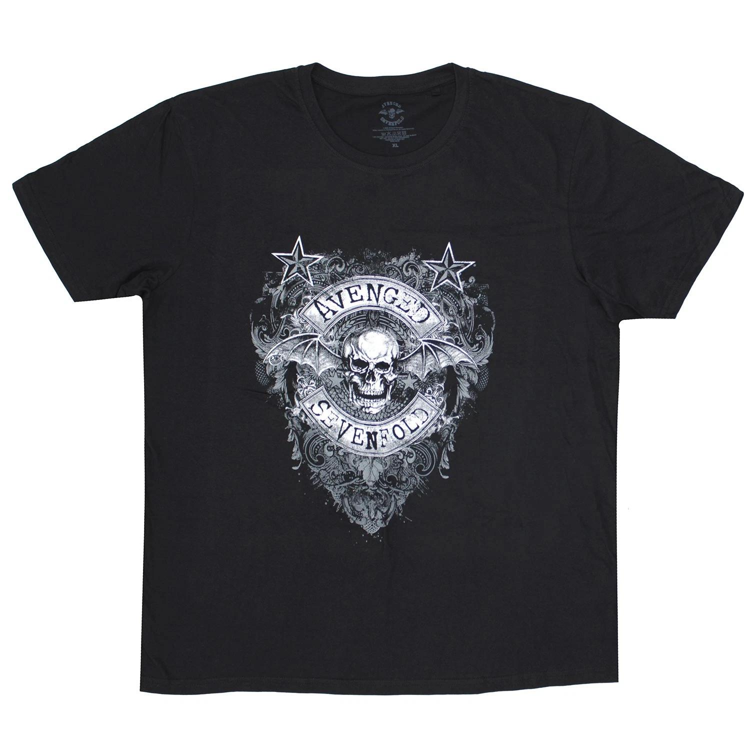 Men s Avenged Sevenfold Stars Flourish T-shirt Medium Black S