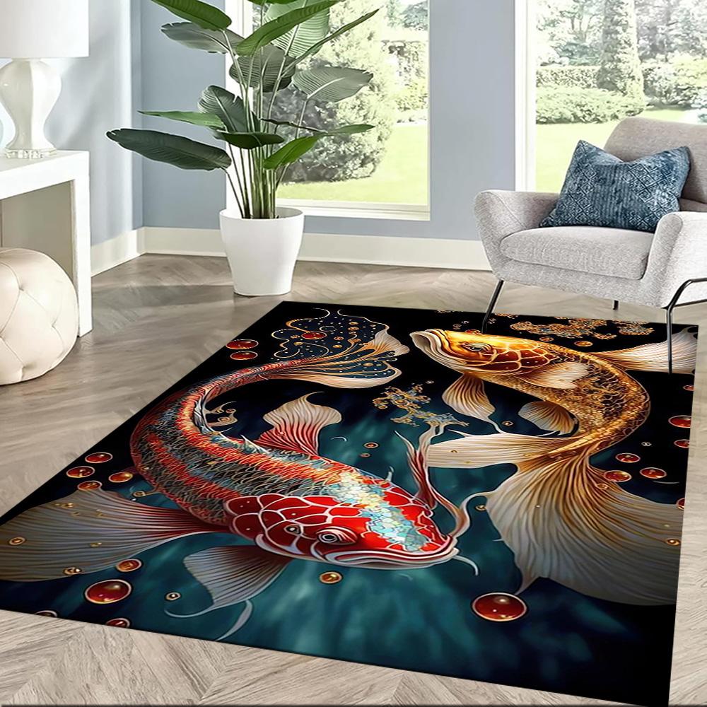 Tappetini Simbolismo Pesce d'Oro per Soggiorno, Camera da Letto e Decorazione della Stanza Sono Adatti per Regali.