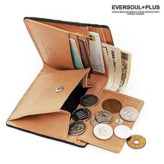 EVERSOUL Men's Bifold Crocodile Leather Wallet with Card Slots and Coin Purse