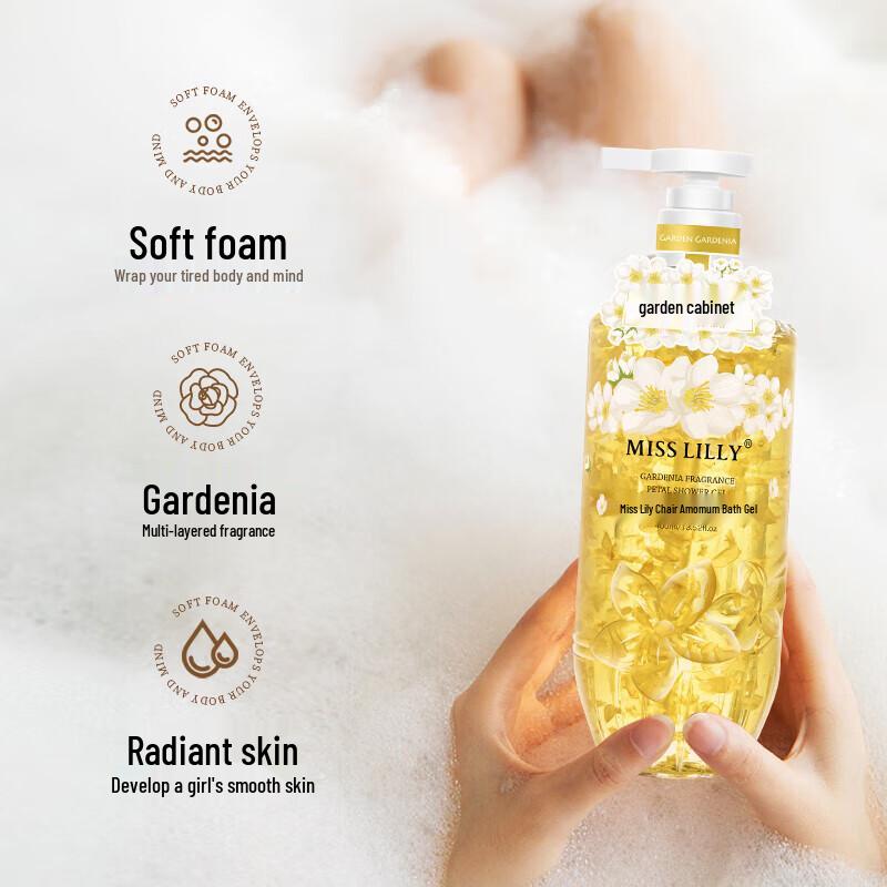 Miss Lilly Gardenia Scented Flower Petal Shower Gel