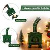 Miniatur-Schneelandschaft Szene, Feiertagsdekoration, Ornamente, Geschenke, Kleine Nachtbeleuchtung, Kerzenhalter, Kerzenlichter