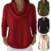 Damen Pullover Schwingkragen Langarm Einfarbig Jumper Tops Slim Fit Weich Atmungsaktiv Winter Layering Lässig Stricktops