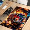 Fire Truck Printed Carpet, for Office Chair Living Room Bedroom Kitchen Room Decor Gifts.