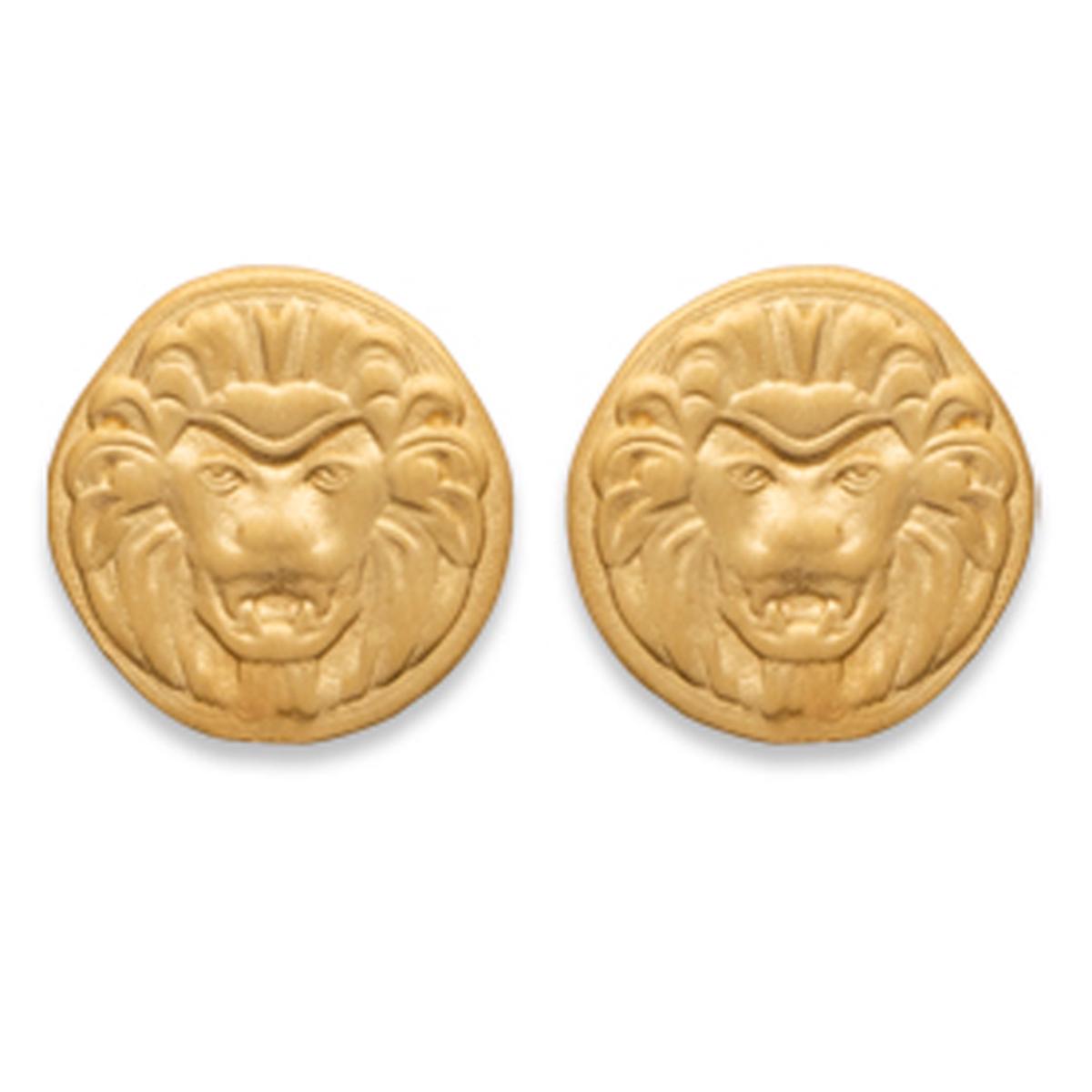 

Les Trésors De Lily [Q8935] - Позолоченные серьги Клеопатра золото (лев) - 10 мм