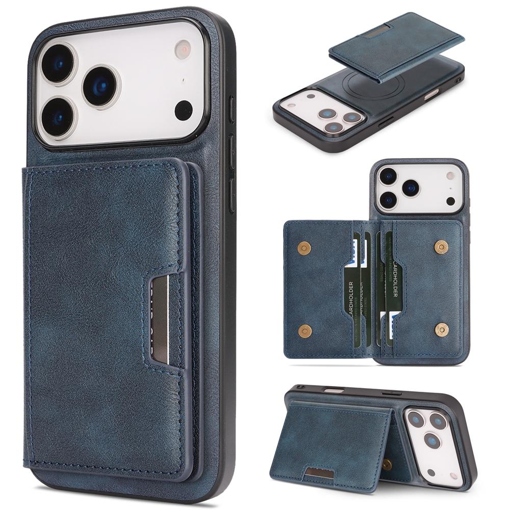 2 in 1 Magnetic Leather Case for IPhone 17 16 15 14 13 12 Pro Max Plus Air 16E 17E Wrieless Charging For Magsafe Phone Cover