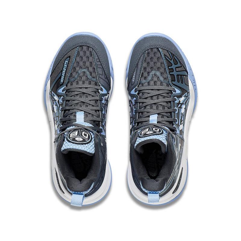 Li Ning Youth Dawn Halo Rebound Wear-Resistant Lightweight Non-Slip Mid-Top Basketball Shoes Kids basketball shoes Thunderstorm-Gray Black YKBT030-3