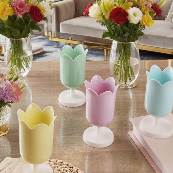 Tulip Pen Holder Cute Desktop Organizer for Girls Students Multi-Function Pencil Cup Desk Decor for Home School Office