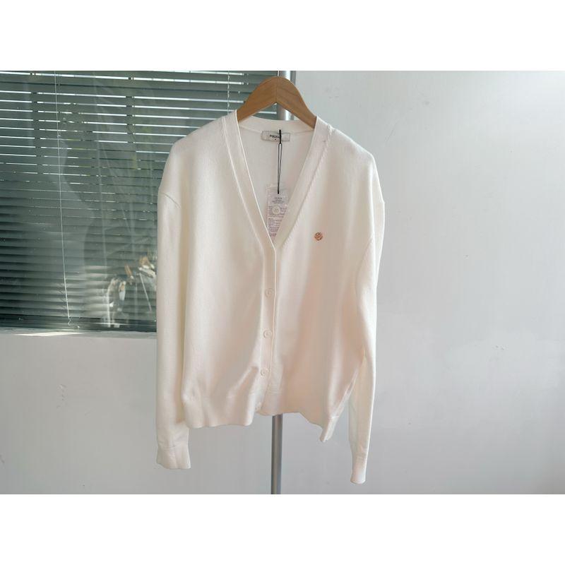 

Slight Flaw Korea Order New Preppy Outerwear Women Age Reduction Comfortable and Versatile V-neck Solid Knit cardigan Short H11 White XS