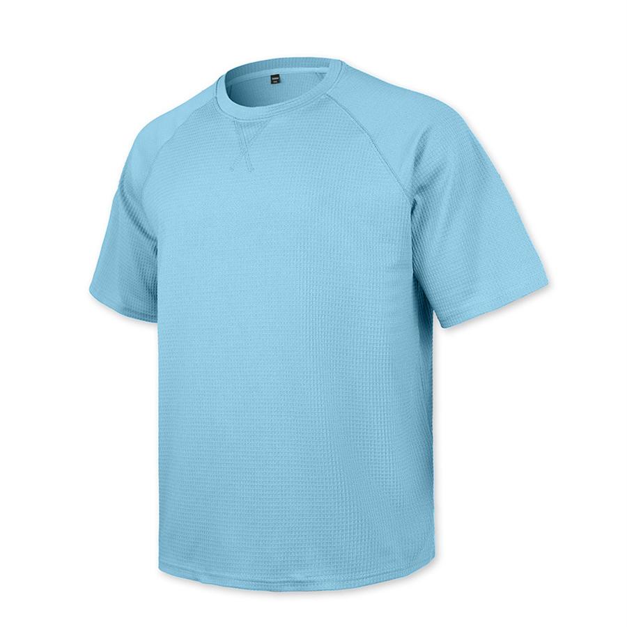 Herren Casual T-Shirt Waffelstrick Lockerer Schnitt T-Shirts für Mann Einfarbige Kurzarm-T-Shirts Übergroßer Schnitt Strukturierter Stoff Rundhalsausschnitt