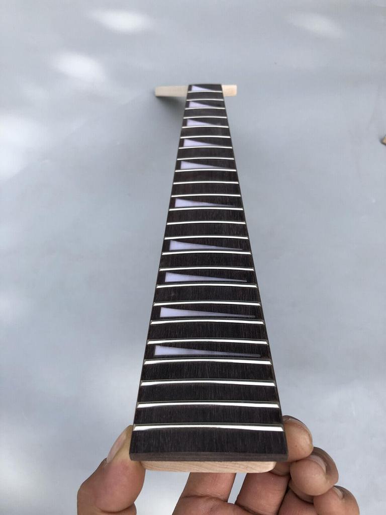 Generic Reverse Hand Electric Guitar Neck 24 Frets 25.5 Inches Maple Rosewood Fretboard Lock Nut Unfinished Replacement Part