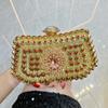 Borsa da sera elegante per banchetti con intarsi di diamanti, pochette da donna, borsa a tracolla per abito impreziosita da cristalli