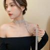 Copper Full Rhinestone Necklace Korean Style Rhinestone Tie  JK Uniform Decoration