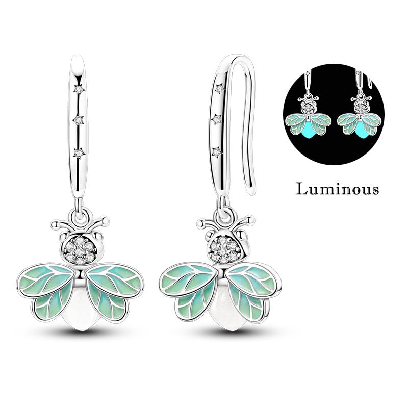 100% 925 Silver Chameleon Dragonfly Butterfly Earrings Golden Koi Ladybug Earrings For Women Fashion S925 Party Jewelry