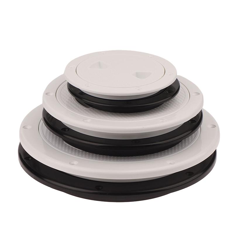 4/6/8In Abs Plastic White Black Round Deck Inspection Plate Hatch Cover Deck Plate Non Slip Detachable For Marine Rv Yacht Boat