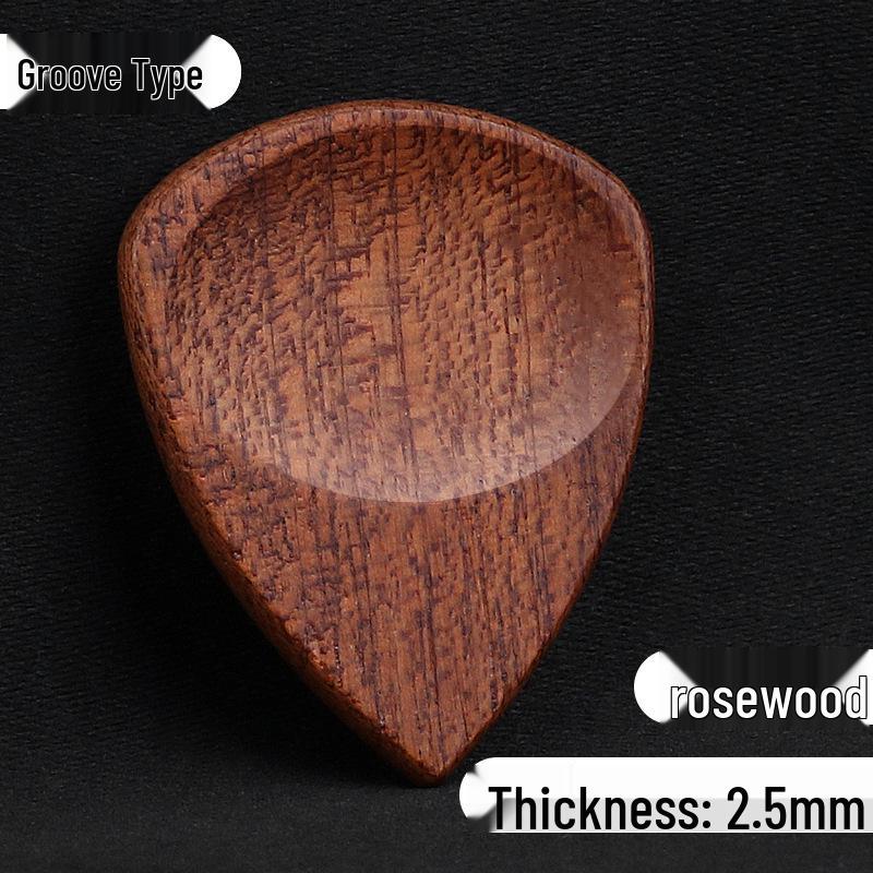 Handmade Solid Wood Guitar Pick Set: Ebonite Folk Plectrum, Groove Anti-slip Jazz Picks with Personality Box.