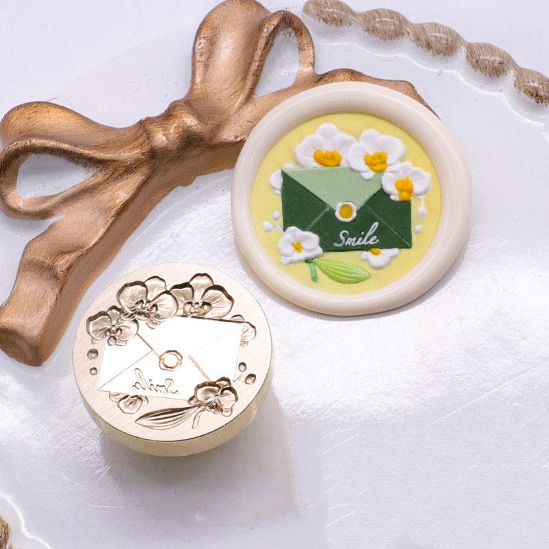 Stempellack Siegel Kupferkopf Künstlerisches Relief Rose Umschlag Tulpe Kerzenlicht Maiglöckchen Flammenfarbe Siegelkopf