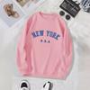 Dámská sametová mikina s potiskem písmen New York - Podzimní/Zimní kolekce